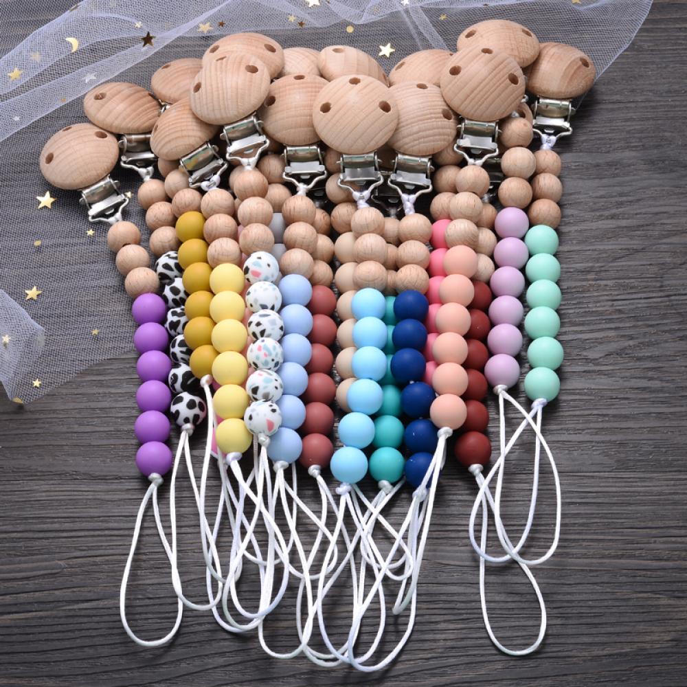 Baby Food For 7 Month Old - Baby Beech Pacifier คลิปรอบซิลิโคนที่มีสีสัน Teething ลูกปัดเกรดอาหาร