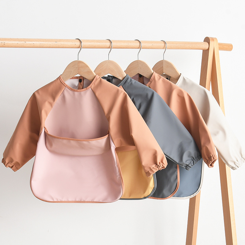 Bib Long Sleeve - เด็กทารกแขนยาว PU Bibs เด็กศิลปะหัตถกรรมกันน้ํา Mealtime Protection