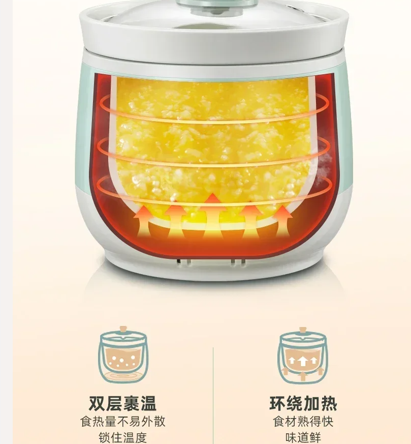 Baby Food Brand - หม้อเซรามิกขนาดเล็กยี่ห้อแบร์แบรนด์ 220V หม้อไฟฟ้าอัตโนมัติสำหรับซุป โจ๊ก อาหารเด็ก -
