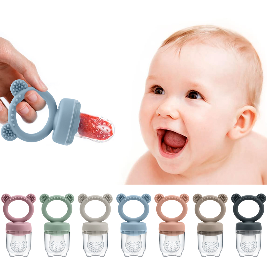 Baby Food For 7 Month Old - เครื่องป้อนผลไม้จุกนมหลอกสำหรับเด็กพร้อมฝาปิดซิลิโคนสำหรับทารกแรกเกิดจุกนมผลไม้สดให้อาหารผักของเล่นยางกัดฟัน