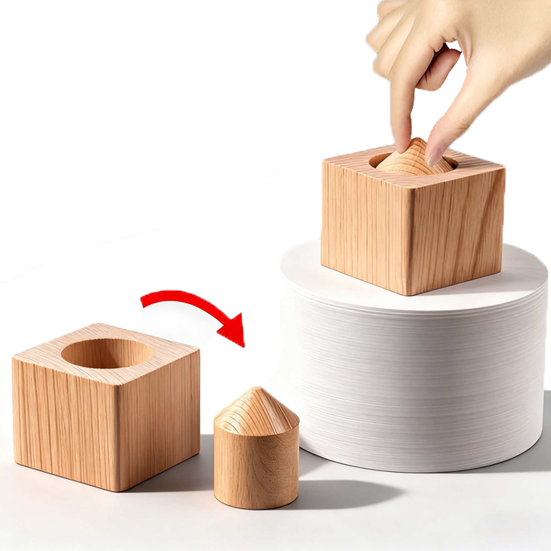 Baby Food Game - บล็อกไม้ที่ไม่สามารถแกะออกได้ รูปทรงกระบอก สำหรับมายากลระยะใกล้ เหมาะสำหรับเด็ก วัยรุ่น และผู้ใหญ่