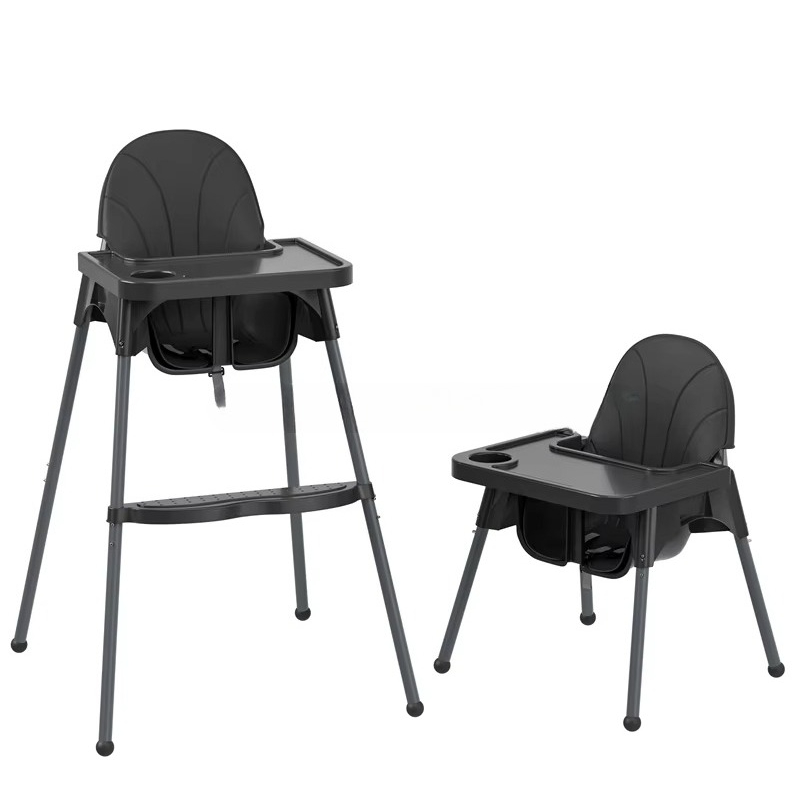 Baby Food Chair - เก้าอี้ทานข้าวแบบเรียบง่าย เก้าอี้ทานอาหารเด็กอเนกประสงค์ ปรับความสูงได้ เก้าอี้ป้อนอาหารเด็ก พร้อมเข็มขัดและถาด