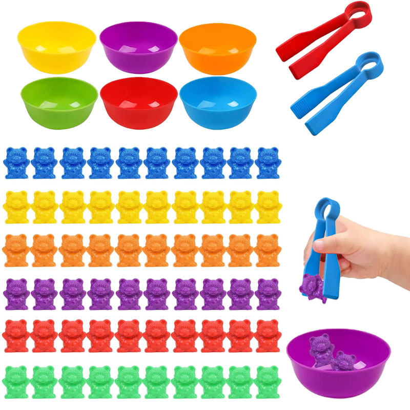 Baby Food Game - การนับหมีเกมจับคู่สีการเรียงลําดับชามแหนบการเรียนรู้ก่อนวัยเรียนการศึกษาของขวัญของเล่นสําหรับเด็กผู้หญิงเด็กชาย