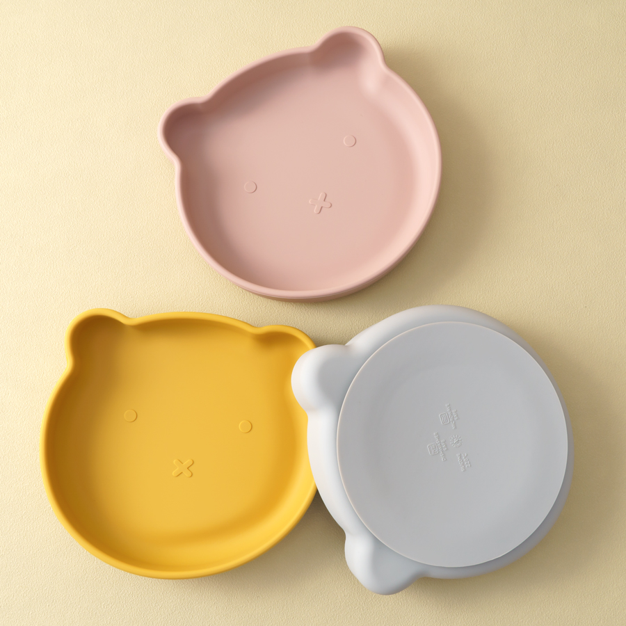 Baby Food Chopper - 1PC ซิลิโคนเด็กจานดูดรับประทานอาหารแผ่นการ์ตูนหมีรูปร่างเด็กแผ่นกินการฝึกอบรมเก็บอาหารเด็กชุดอาหารเด็ก