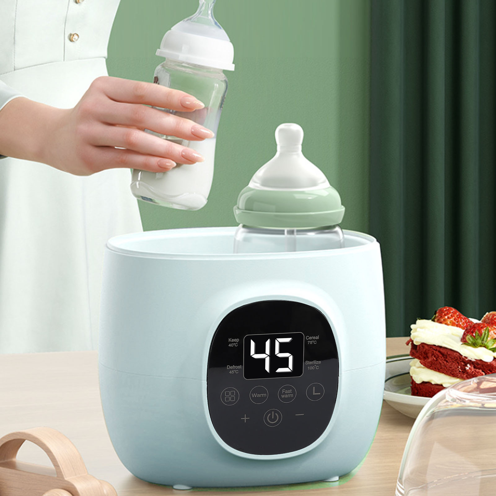 Baby Food Bottle - เครื่องอุ่นขวดนม 200W PP มัลติฟังก์ชั่นความร้อนอย่างรวดเร็วเครื่องอุ่นนมอาหารเด็กพร้อมละลายน้ำแข็งสำหรับนมแม่ทุกขนาดขวด