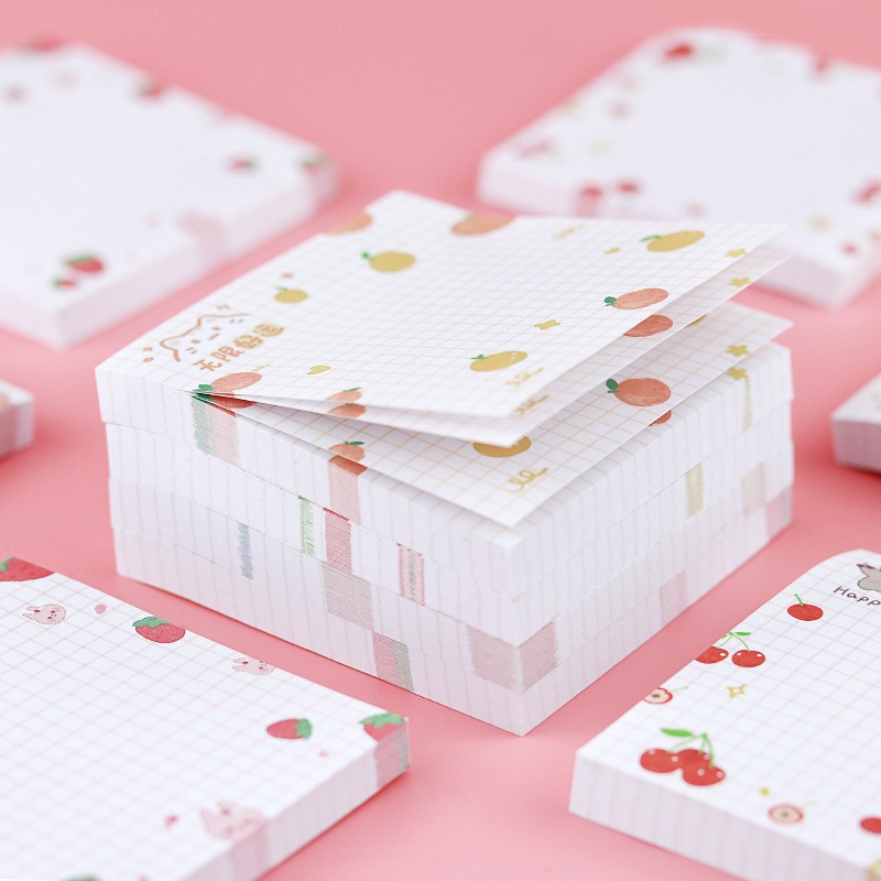 Baby Food List - 100 แผ่นเด็กการ์ตูนผลไม้รูปแบบสติกเกอร์โพสต์ It Memo ตารางกระดาษโน้ตบุ๊คข้อความ Sticky