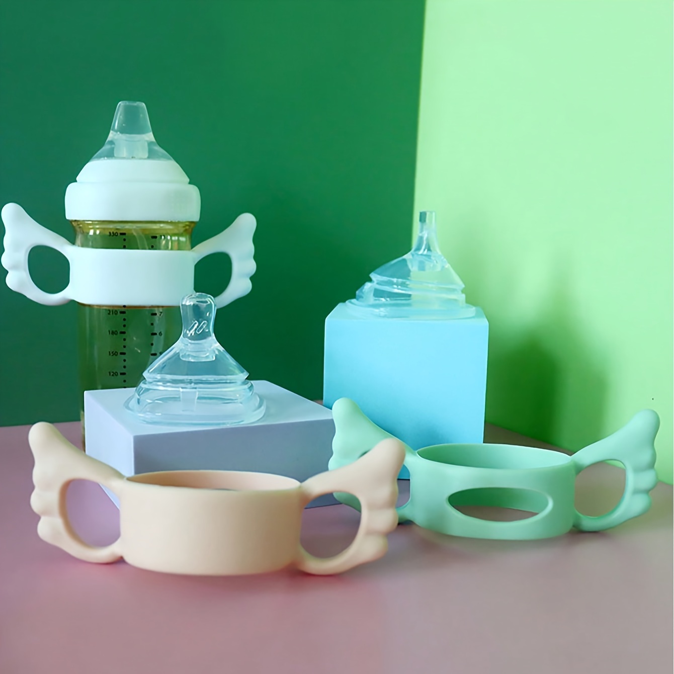 ปลอกหุ้มด้ามจับซิลิโคน 2 ชิ้น  - Baby Food Bottle บทวิจารณ์และราคา