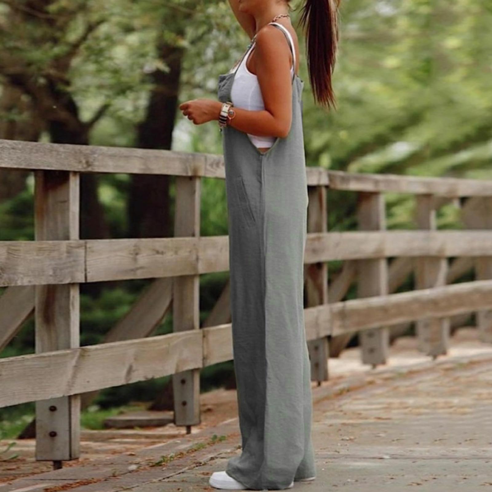 Casual หลวม Jumpsuit ผู้หญิงสป - Bib Long Sleeve บทวิจารณ์และราคา