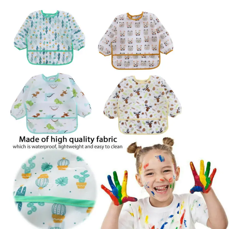 ผ้ากันเปื้อนเด็กน่ารัก 1 ชิ้น  - Bib Long Sleeve บทวิจารณ์และราคา