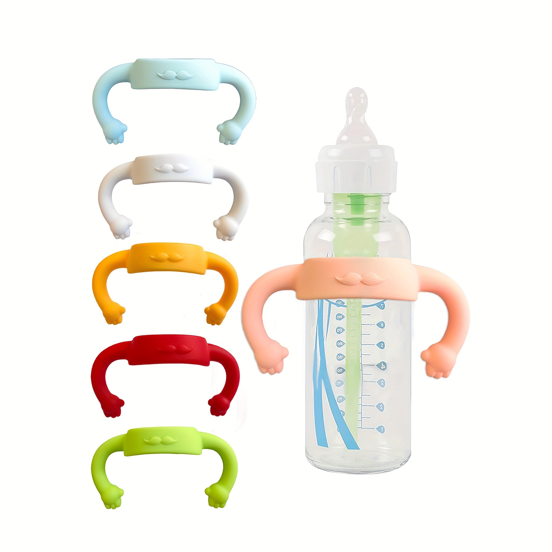 ปลอกหูหิ้วขวดนมซิลิโคนสากลมือเ - Baby Food Bottle บทวิจารณ์และราคา