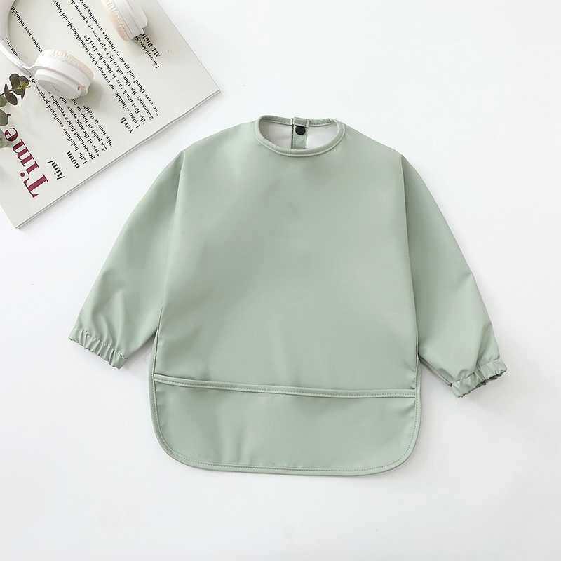 ผ้ากันเปื้อนเด็ก Burp ผ้าสีทึบ - Bib Long Sleeve บทวิจารณ์และราคา