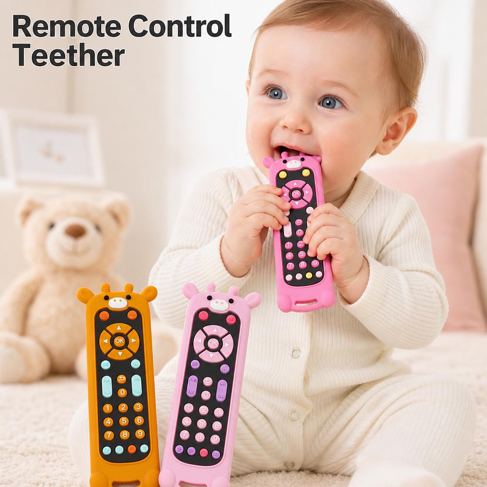 ของเล่นยางกัดซิลิโคนรูปทรงรีโม - Baby Food For 7 Month Old บทวิจารณ์และราคา